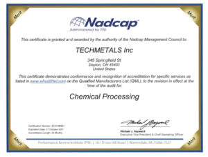 Nadcap Certification | Metal Finishing | Industrial Coatings | Techmetals