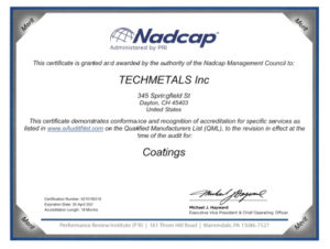 Nadcap Certification | Metal Finishing | Industrial Coatings | Techmetals